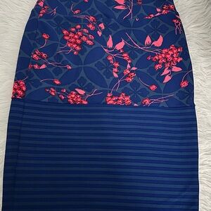 LuLaRoe Floral Blue and Pink Women's Skirt